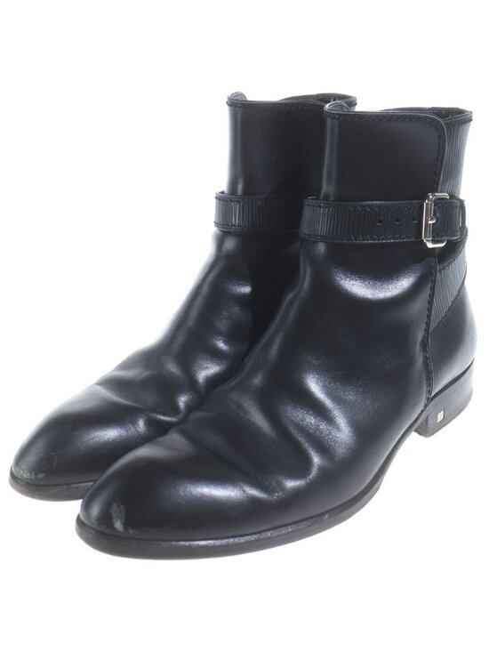 Louis Vuitton Side Gore Ankle Boots Epi Leather Black 7 main image 5